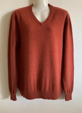 🧶 кашемировый пуловер с v-образным вырезом galeria cashmere 100% кашемир