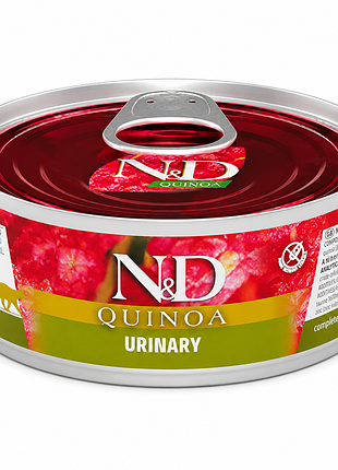 Вологий корм для котів farmina n&d quinoa urinary для підтримки сечовидільної системи, беззерновий, консерва