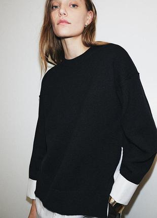 Комбинированный свитер zara - s, m, l
