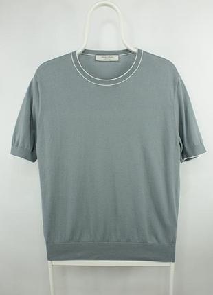 Премиальная футболка andre maurice knitted gray cotton slim fit t-shirt men’s