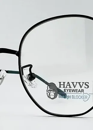 Компьютерные очки havvs zs52069 c3 круглые черные с защитой blue blocker и антибликовые
