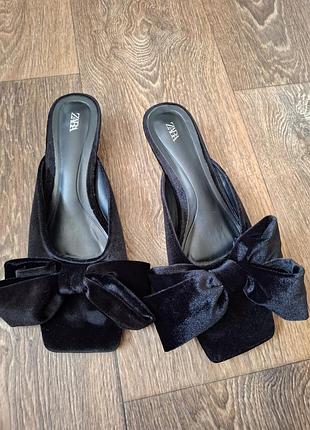 Шлепанцы zara бархатные