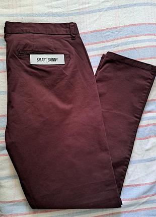 Брюки мужские pull &amp; bear, l, бордо-шоколад