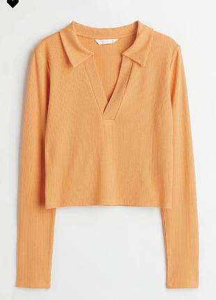 Топ з довгим рукавом в рубчик h&m