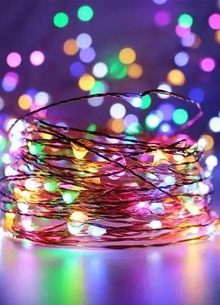 Светодиодная гирлянда провод 20 м led с пультом usb мультик