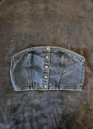 Джинсовый топ-бандо y2k / denim corset / 2000s