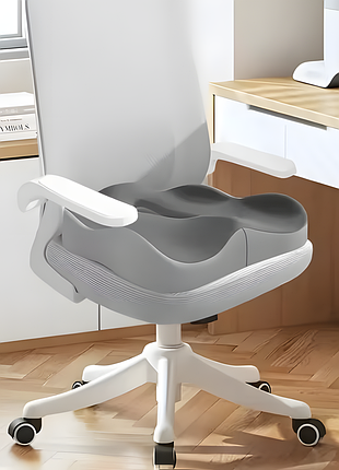 Подушка для сидіння з ефектом пам'яті 3d memory foam світло-сіра 34 х 40 см