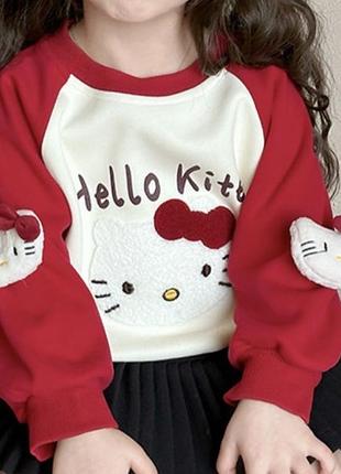 Новий яскравий світшот з hello kitty та іграшками на шпильках, р. 120