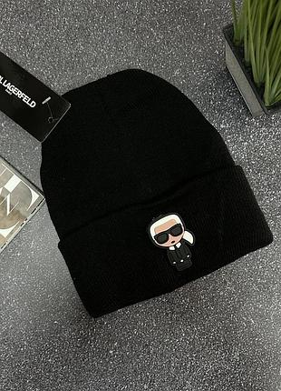 Шапка унісекс karl lagerfeld біні чорна