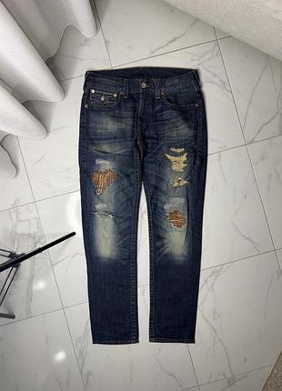 Джинси true religion straight w33 оригінал з вишивкою та латками