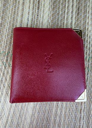 Вінтажний червоний шкіряний гаманець yves saint laurent
