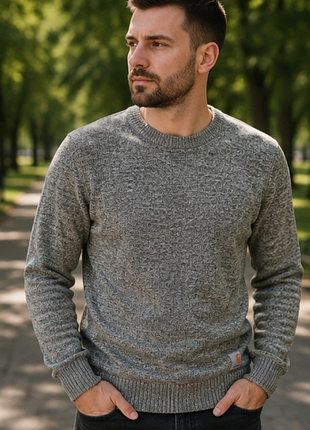 Чоловічий джемпер carhartt wip сірий меланж s / eu 44–46
