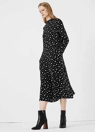 Стильное в горох с карманами платье 👗