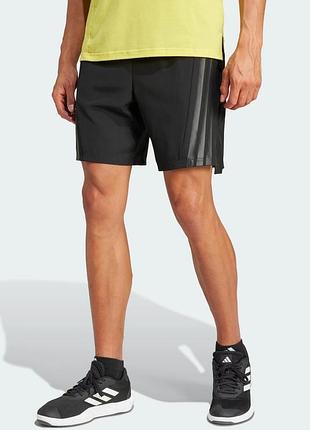 Оригінал спортивні чоловічі шорти adidas je5682 designed-for-training 3-stripes оригинал адидас чорні для спорту для бігу повсякденні спортивні легкі