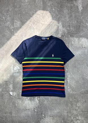 Футболка polo ralph lauren поло ральф лорен оригінал з смужками полосата мужская футболка чоловіча m
