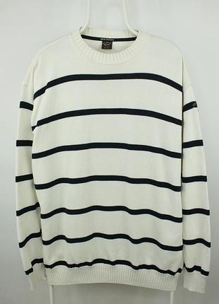 Брендовый хлопковый свитер paul &amp; shark yachting bretagne stripe cotton vintage sweater