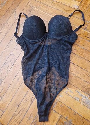 Боди-guess прозрачное кружевное лиф