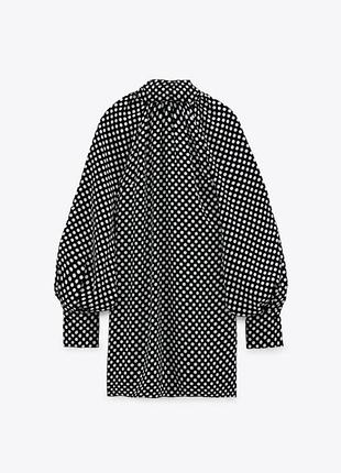 Оригінальна сукня плаття в горошок крапочку сатинова атласна zara