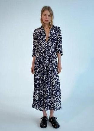 Вискозное платье миди zara