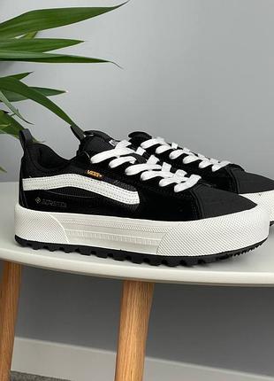 Мужские черные термо кеды vans gore-tex, стильные молодежные кроссовки кеды на шнуровке 42