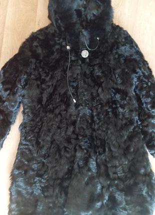 Натуральна зимова шуба з кролика з капюшоном wen tao, розмір xxxxxl (5xl / батал