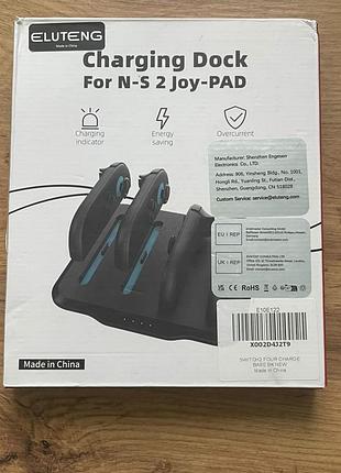 Зарядна док-станція eluteng 4-в-1 для nintendo switch 2 joy-con (нова)