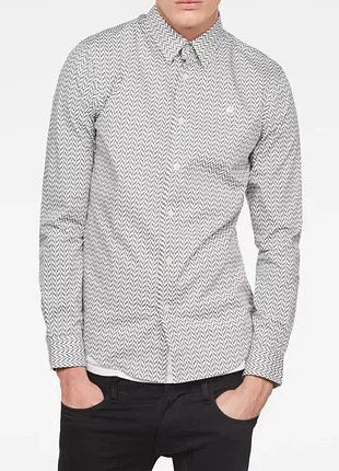 Стильна якісна сорочка рубашка g-star raw core super slim fit stretch cotton shirt men’s