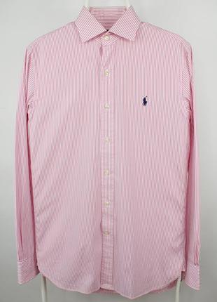 Стильна класична сорочка рубашка polo ralph lauren white pink striped dress shirt men’s