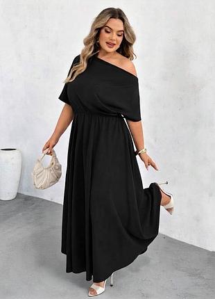 Черное платье 6xl длинное shein curve батал супербатал макси большой размер