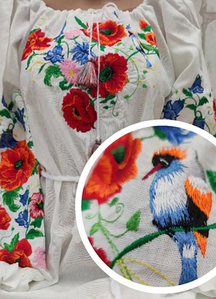 Вышитая рубашка на льне. фото 1 - размеры: s, m, l, xl, xxl(прохание уточнять наличие)