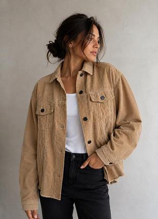 Вельветова куртка-сорочка zara (oversize) / бежева куртка zara
