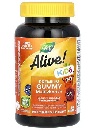 Alive! мультивітаміни для дітей, вишня, апельсин і виноград, 90 жувальних мармеладок