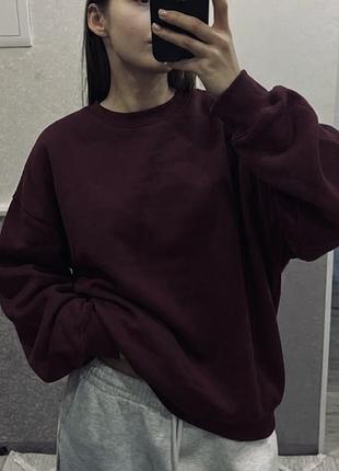 Світшот утеплений бургунді h&m