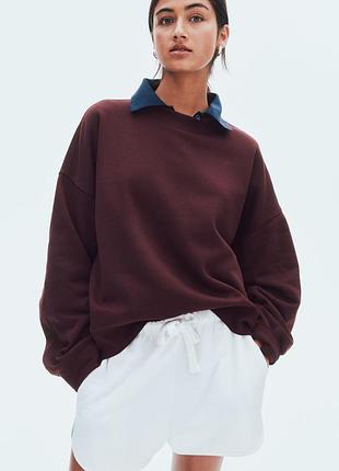 Свитшот утепленный бургунди h&amp;m