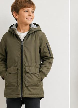 Детская куртка парка h&amp;m,р.9-10 лет, без нюансов,хаки
унисекс