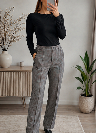 Новые женские брюки mango suit в клетку серые классические с биркой, размер l