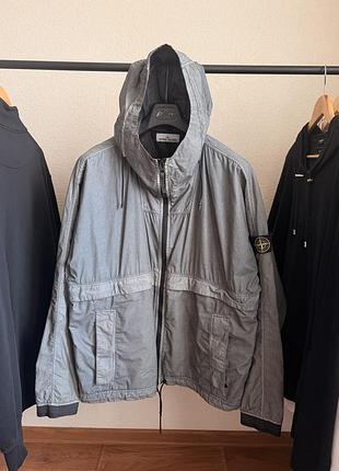 Ветровка stone island resin poplin-tc jacket grey