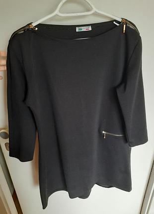 Подарунок до покупки 🎁 чорна жіноча сукня xl з рукавом 3/4 (made in italy)
