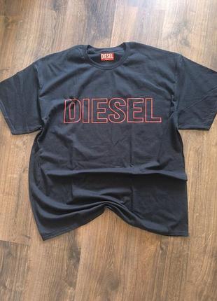Футболка чоловіча diesel чорна, розмір xl