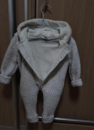 Зимовий в'язаний комбінезон 3-6 міс.