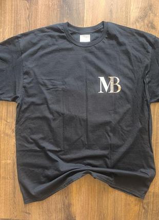 Футболка чоловіча burberry x maison margiela чорна з принтом