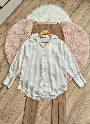 Рубашка атласная женская zara