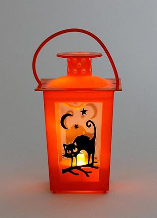 Декоративний ліхтар з візерунком кішечки halloween 12 см 15108-016