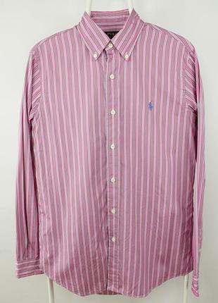 Стильна брендова сорочка рубашка polo ralph lauren poplin striped casual dress shirt