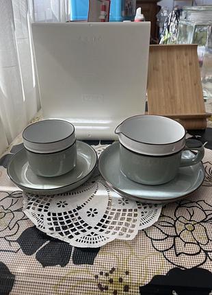 Вінтажний посуд серії romance, виготовлений англійським виробником denby із міцної кераміки (грісу) у ніжному світло-зеленому відтінку