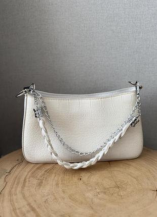 Сумочка на плече+crossbody біла