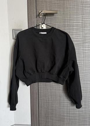 Світшот чорний жіночий вкорочений м zara