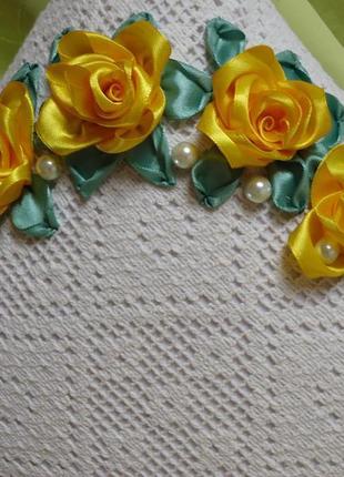 Декоративная винтажная вышитая наволочка с розами2 фото