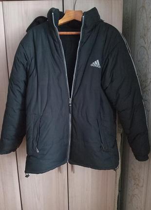Оригинальная двухсторонняя зимняя куртка adidas. состояние новой!