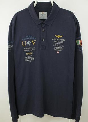 Якісний бавовняний лонгслів кофта aeronautica militare longsleeve polo shirt men's